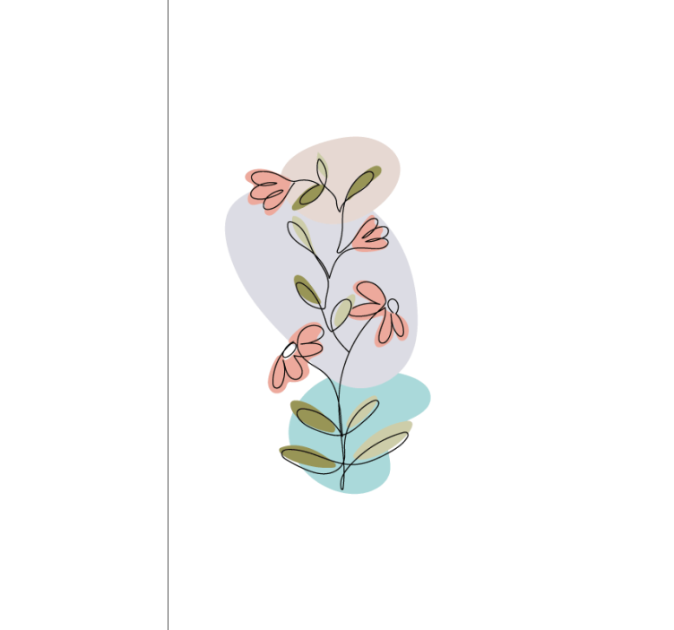 Estore de rolo flores e plantas caules florais encantadores - TenStickers