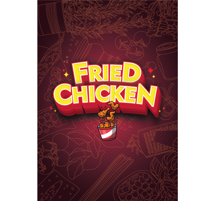 Estore de rolo com frases delícia de frango frito - TenStickers