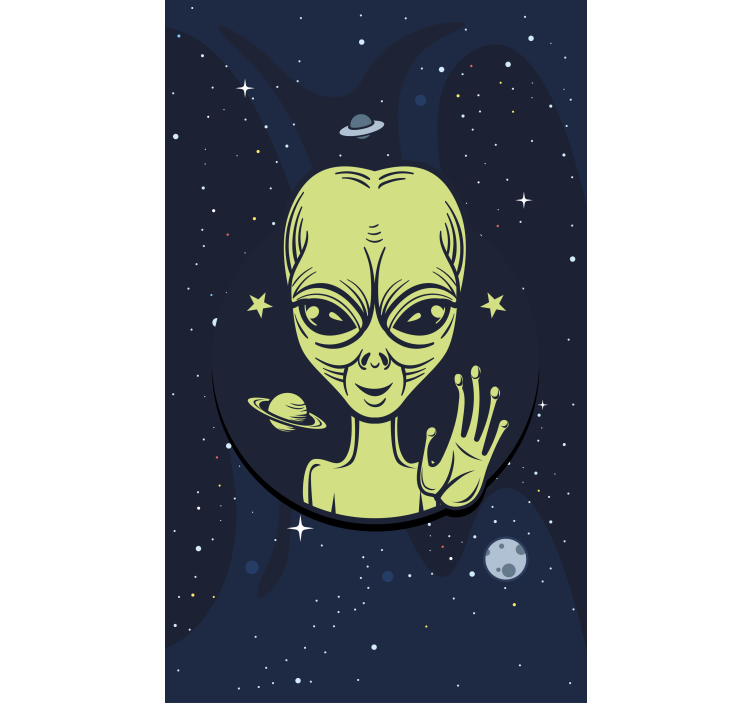 Alienígena fofo acenando estor original - TenStickers
