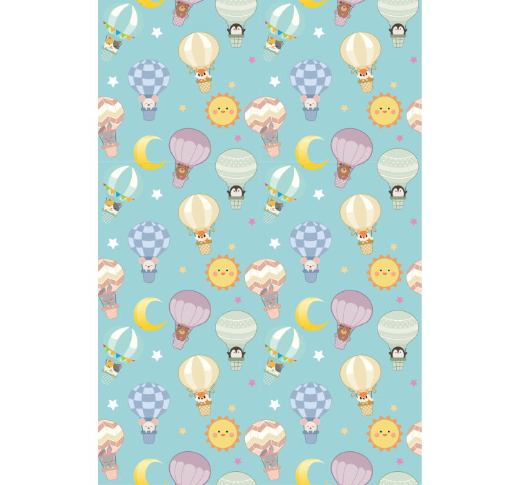 Estore de rolo infantil balões de ar quente e sóis - TenStickers