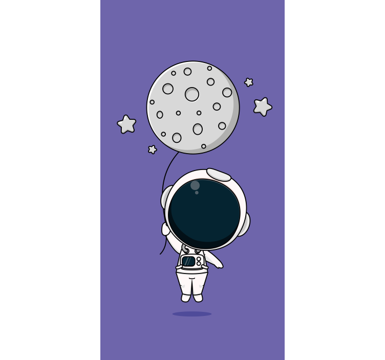 Estore de rolo divertidos astronauta segurando a lua - TenStickers