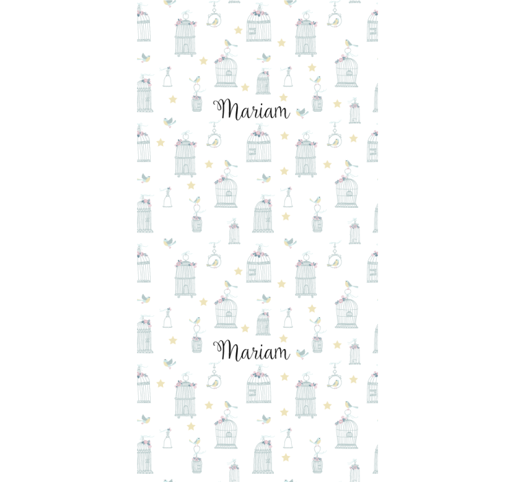 Cortina de janela impressa personalizada em gaiolas de pássaros n - TenStickers