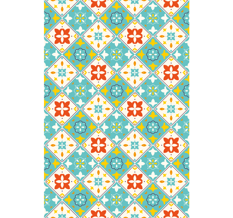 Estore de rolo casa de banho azulejos azuis e bege - TenStickers