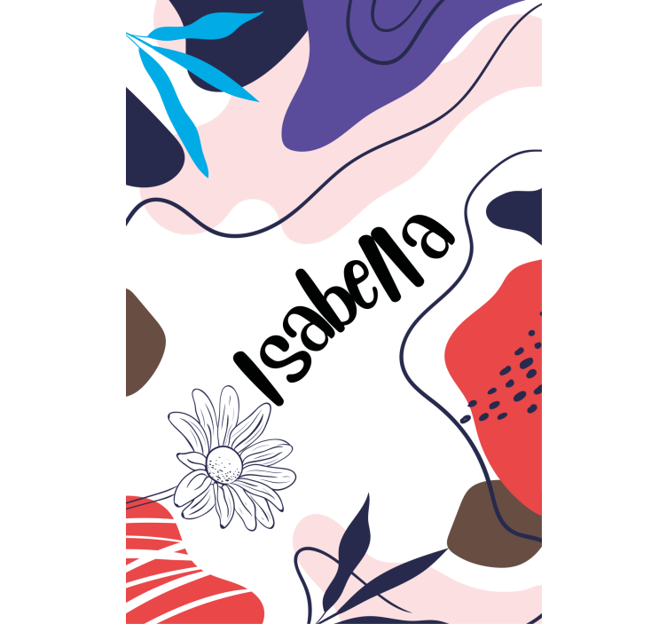 Estore de rolo modernos motivo de nome floral - TenStickers