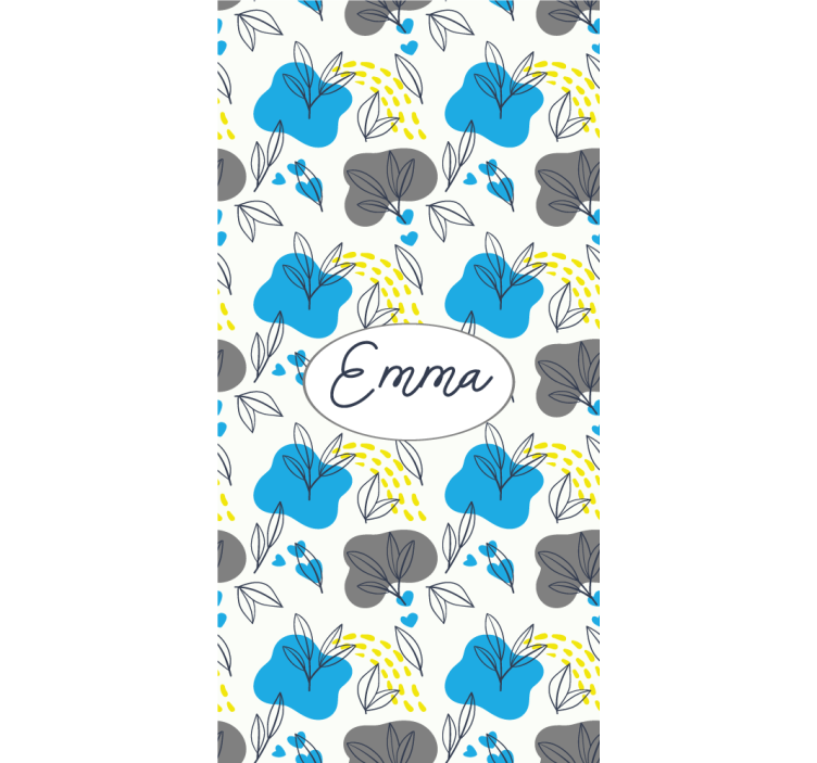 Estore de rolo flores e plantas nome floral personalizado - TenStickers