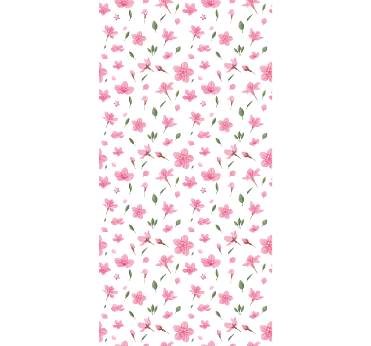 Estore de rolo florais padrão rosa delicado - TenStickers