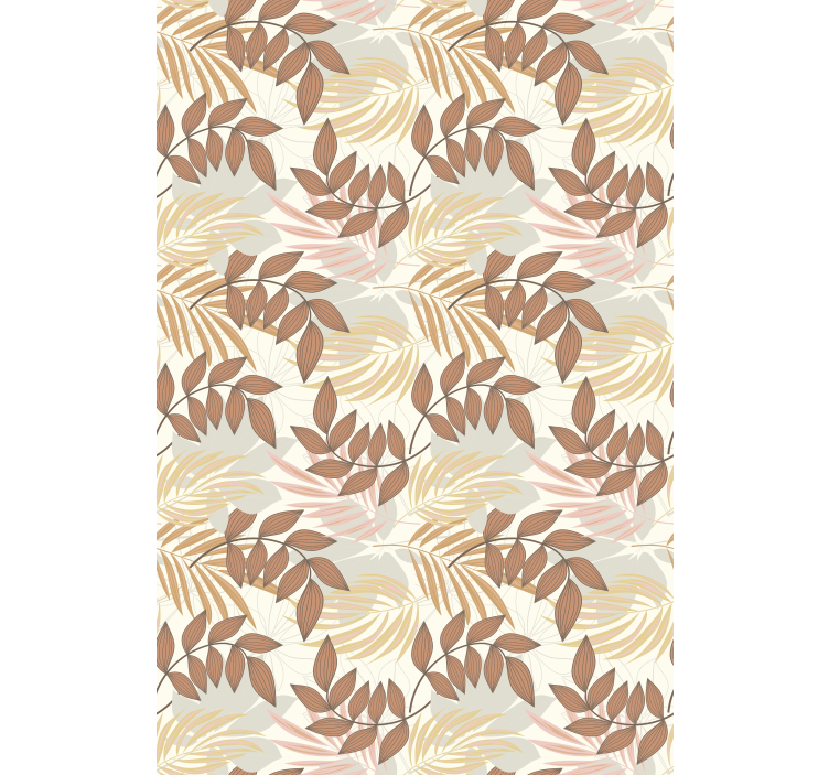 Estore de rolo flores e plantas padrão de folha delicada - TenStickers