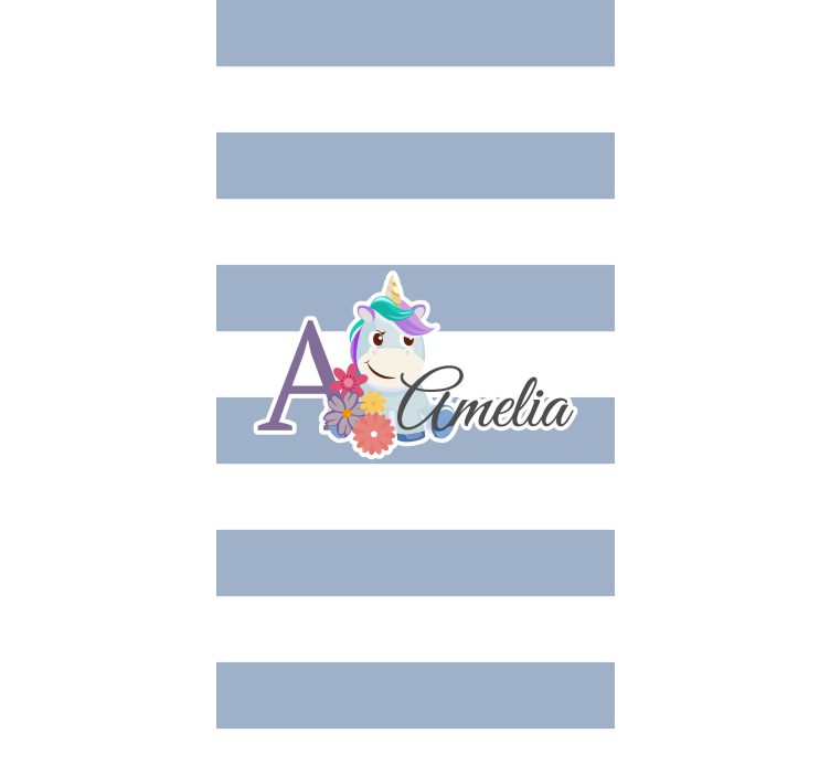 Estore de rolo infantil nome de unicórnio personalizado - TenStickers