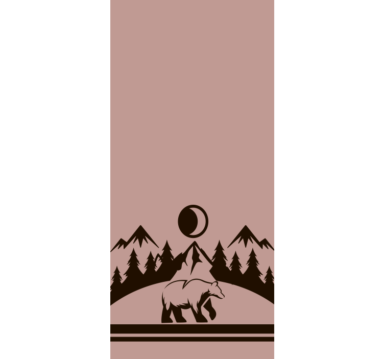 Estores de rolo de animais urso e montanhas - TenStickers