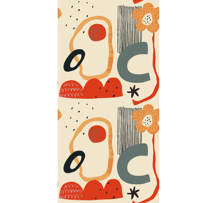 Estor composição floral abstrata - TenStickers