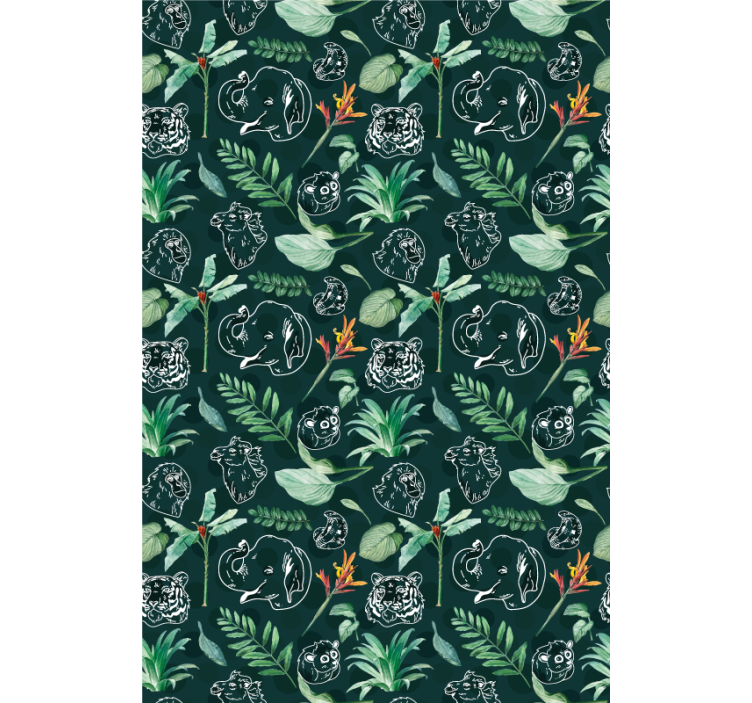 Estores de rolo de animais desenho animal floral - TenStickers