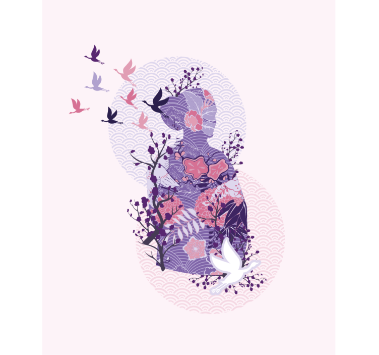 Estore de rolo flores e plantas arte de silhueta floral - TenStickers