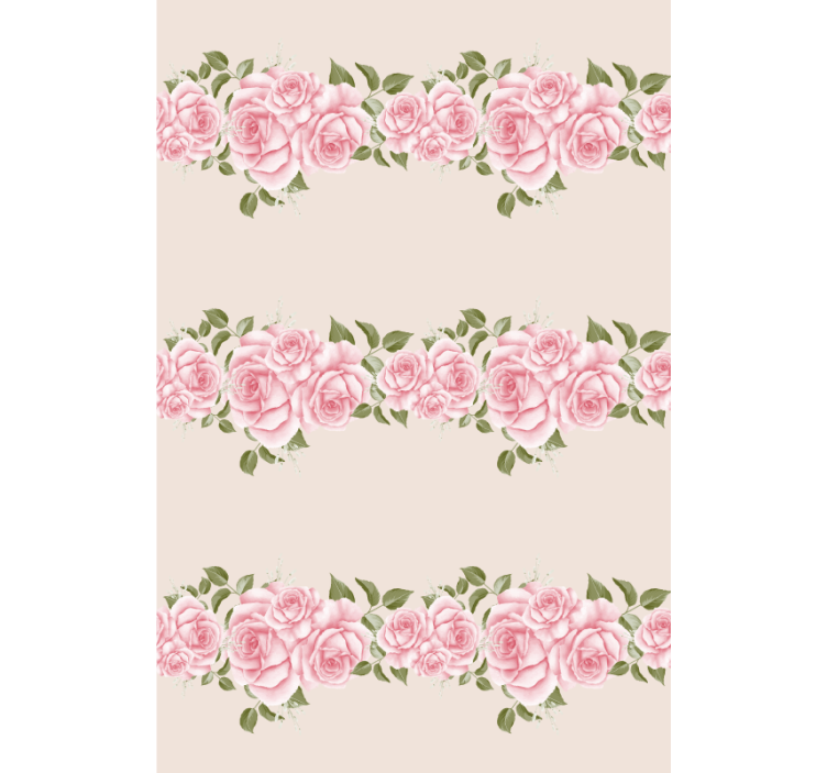 Estore de rolo flores e plantas lindas rosas cor de rosa - TenStickers
