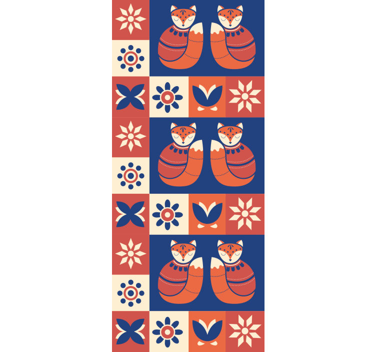 Estores de rolo de animais padrões de raposa encantadores - TenStickers