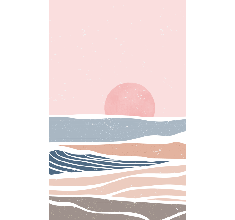 Estore de rolo vintage ondas serenas do pôr do sol - TenStickers