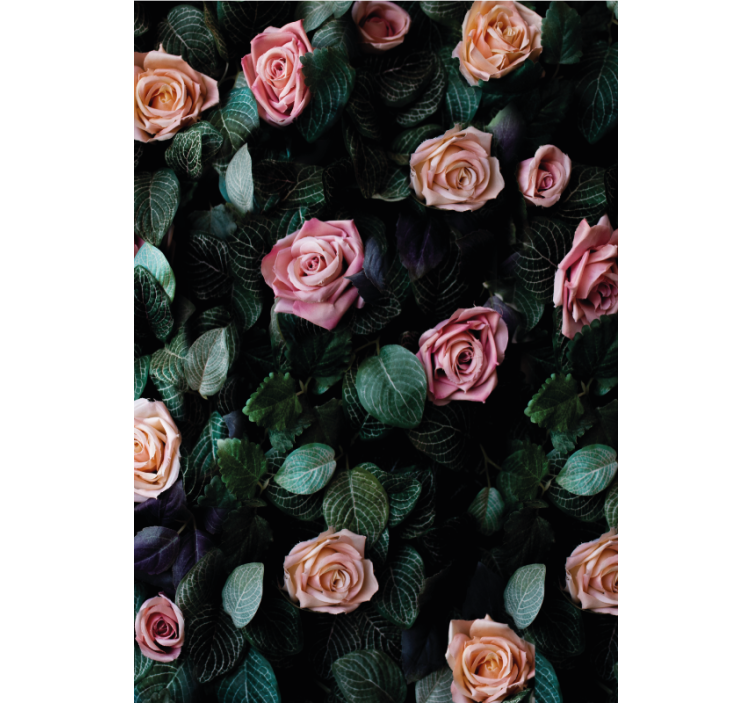 Estore de rolo florais padrão de rosas realistas - TenStickers