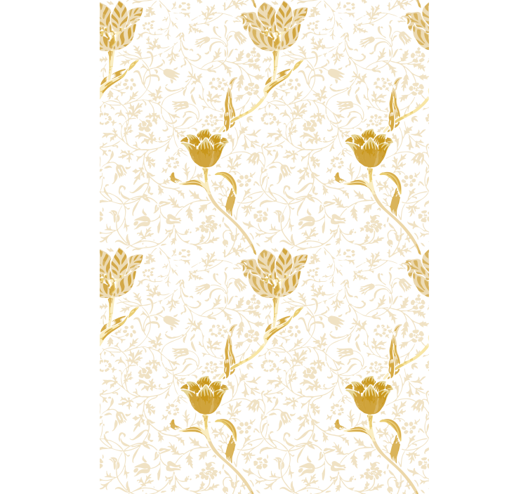 Estore de rolo florais padrão dourado elegante - TenStickers