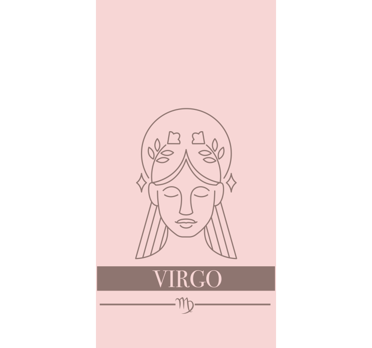 Estor design do signo do zodíaco com cartão rosa de virgem - TenStickers