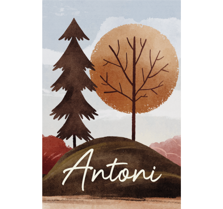 Estore de rolo infantil floresta nórdica com nome - TenStickers