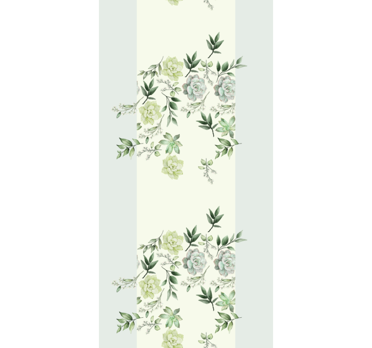 Estore de rolo elegantes padrão floral verde - TenStickers