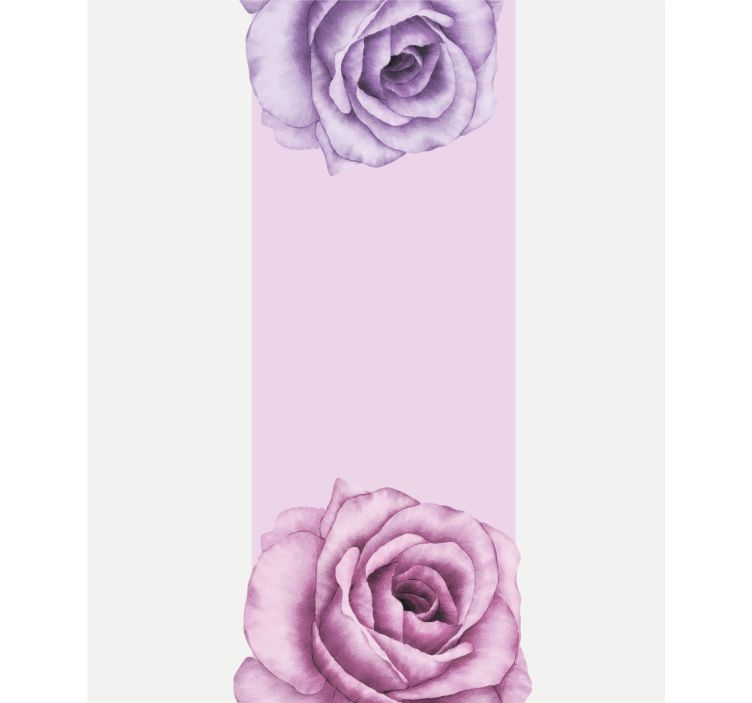 Estore de rolo flores e plantas sotaque rosa roxa - TenStickers