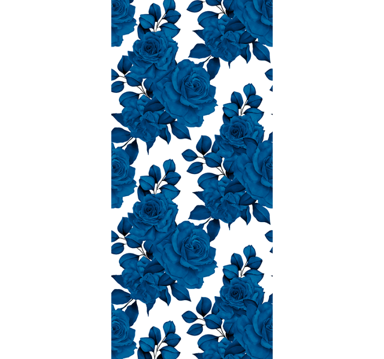 Estore de rolo flores e plantas motivo de flor azul - TenStickers
