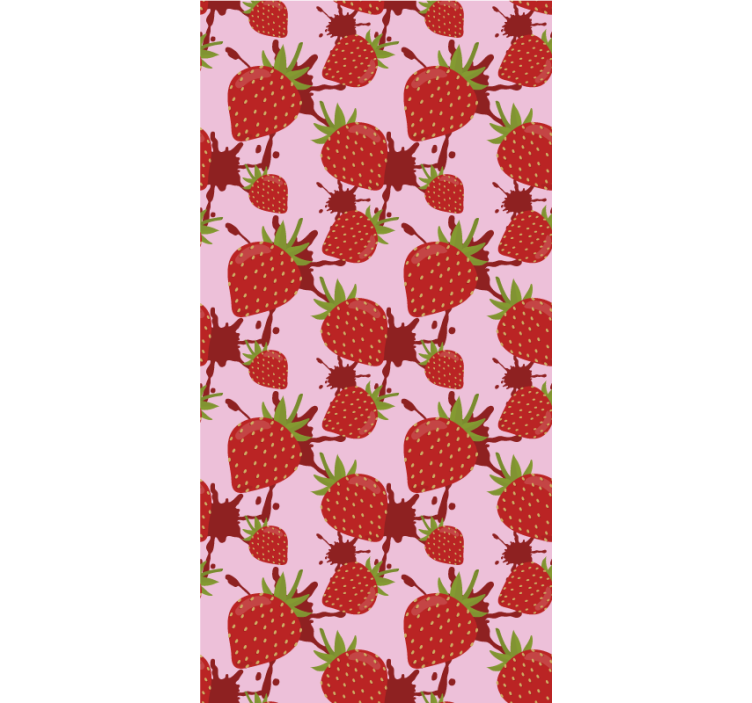 Estore de rolo frutas e verduras padrão splash de morango - TenStickers