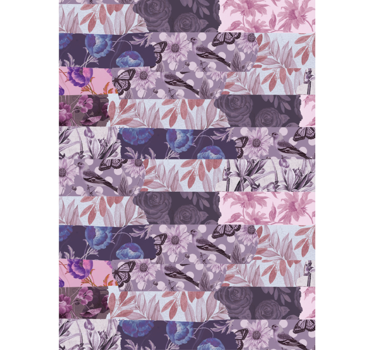 Estores de rolo colagem floral lavender - TenStickers