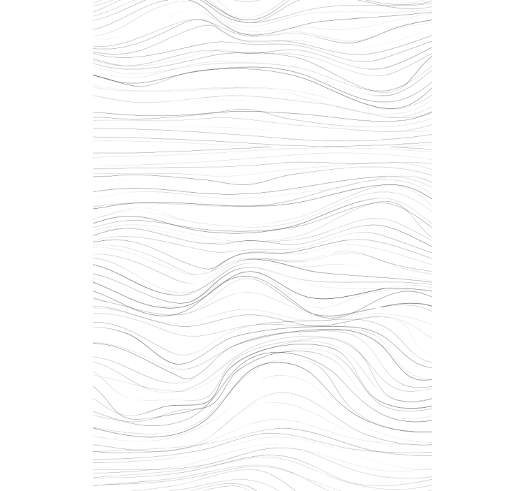 Estore Branco com Linhas Pretas Onduladas - TenStickers