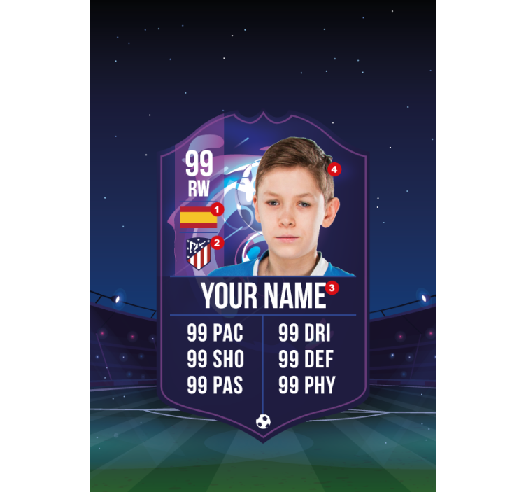 Estore infantil cartão de jogador de futebol - TenStickers