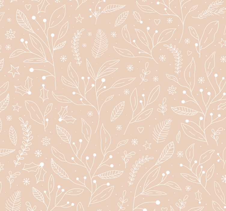 Estore bege plantas de natal - TenStickers