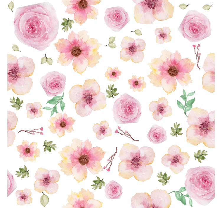 Estore de rolo padrão de flores cor de rosa - TenStickers