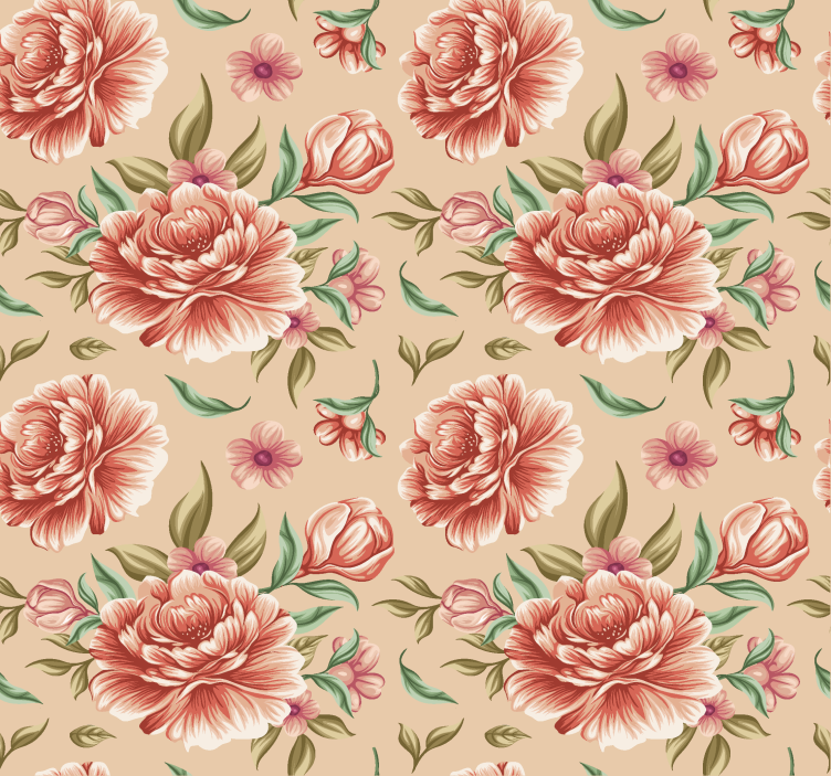 Estore de rolo romântico buquê de flores clássico - TenStickers