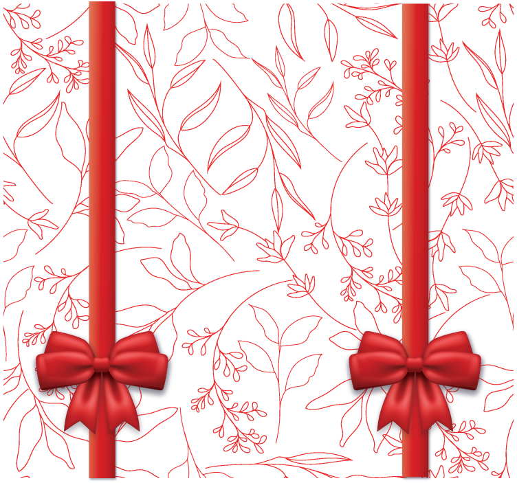 Estore de rolo romântico padrão floral com gravatas - TenStickers