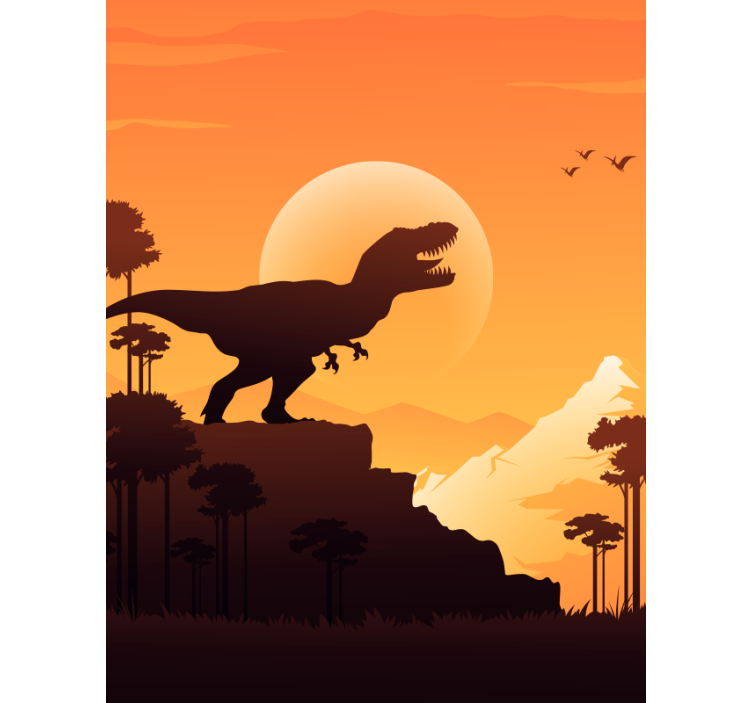 Estore de rolo de dinossauros silhueta t-rex - TenStickers