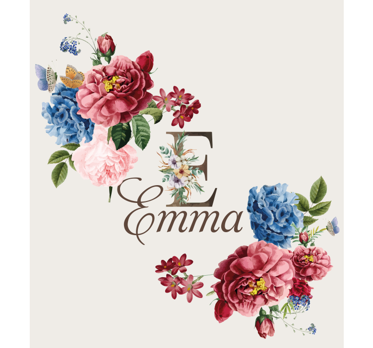 Estore de rolo personalizável inicial floral - TenStickers