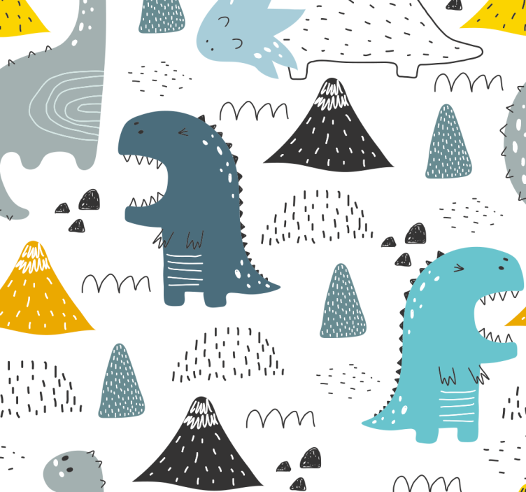 Estore de rolo de dinossauros padrão escandinavo - TenStickers