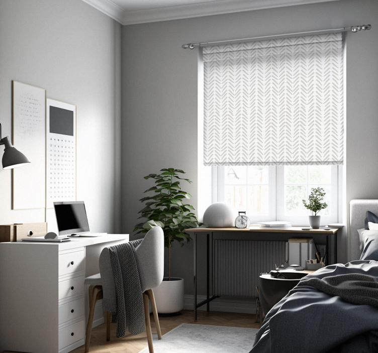 Linhas abstratas cinza zig zag nórdico cego - TenStickers