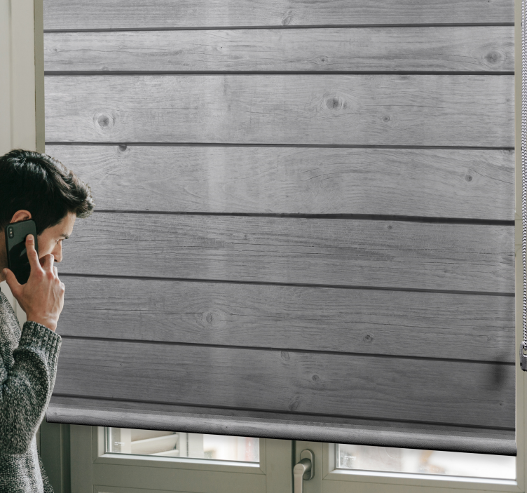 Cortina rústica de madeira cinza escuro - TenStickers