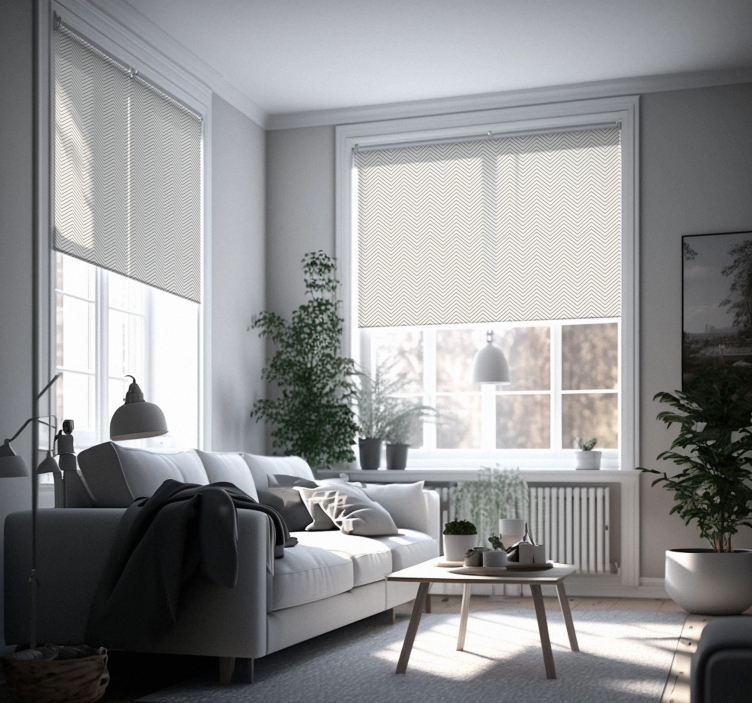 Estore branco vintage e linhas cinzentas - TenStickers