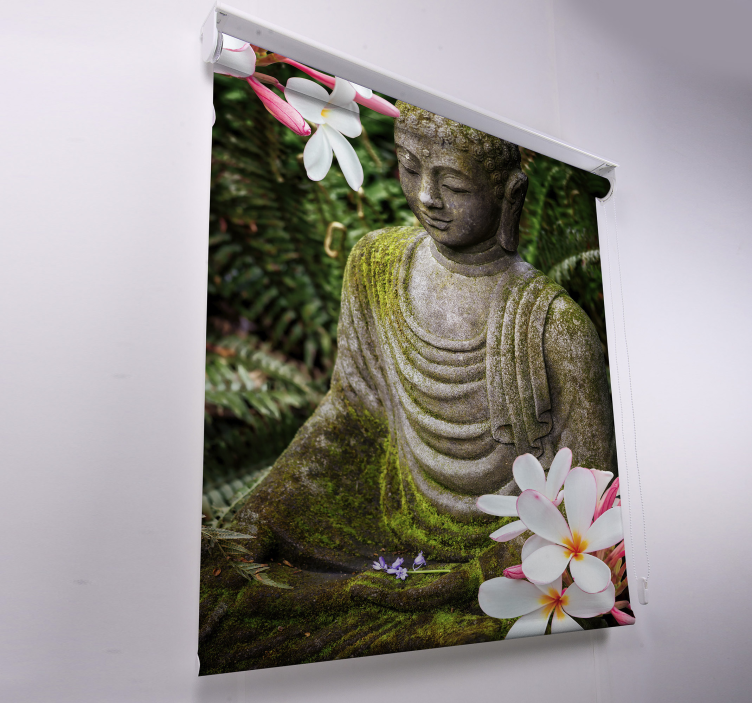 Estor buddha zen verde floral - TenStickers