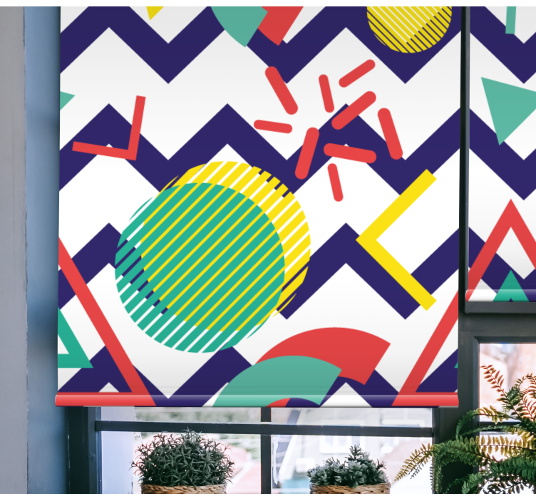 Cores fortes pintura geométrica pintura cega - TenStickers