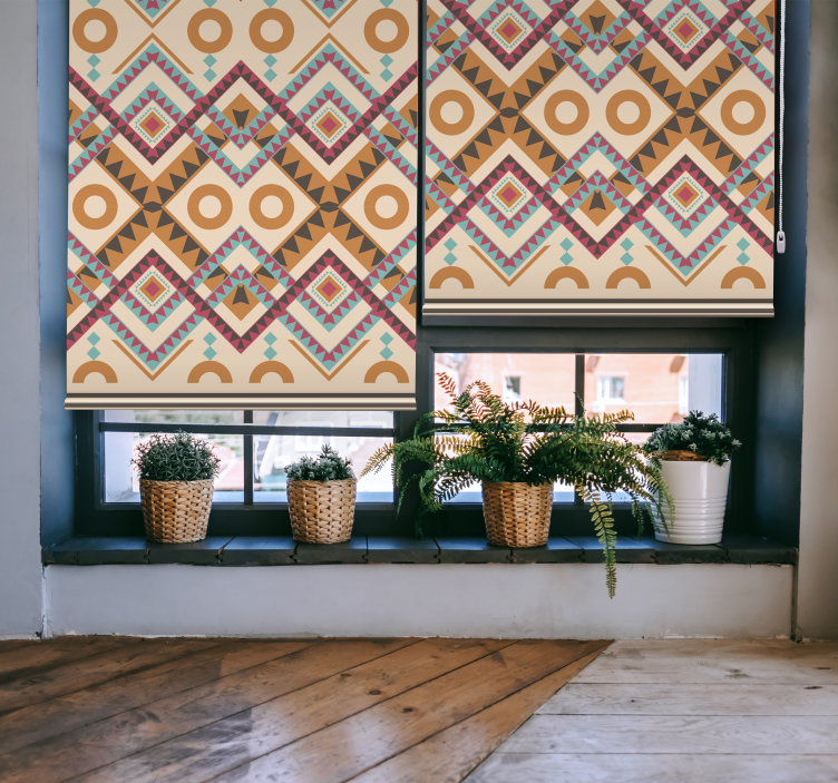 Cortina de janela padrão de diamantes multicoloridos - TenStickers