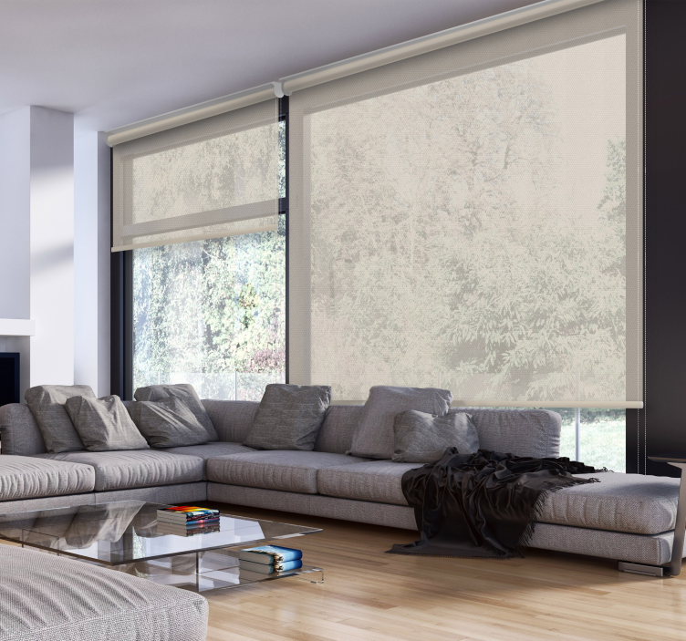 Estore screen de linho branco monocromático - TenStickers