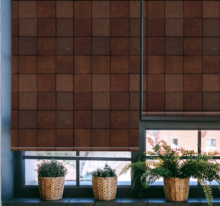 Cortina rústica com padrão de tijolo de madeira - TenStickers