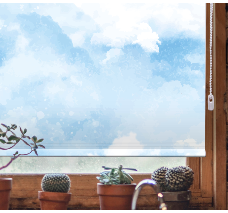 Cortinas em aquarela para quarto principal - TenStickers