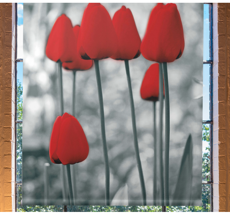 Tulipas vermelhas coloridas flores cegas - TenStickers