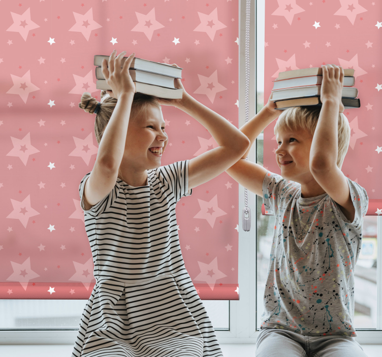 Estrelas brancas e rosa cego nórdico - TenStickers