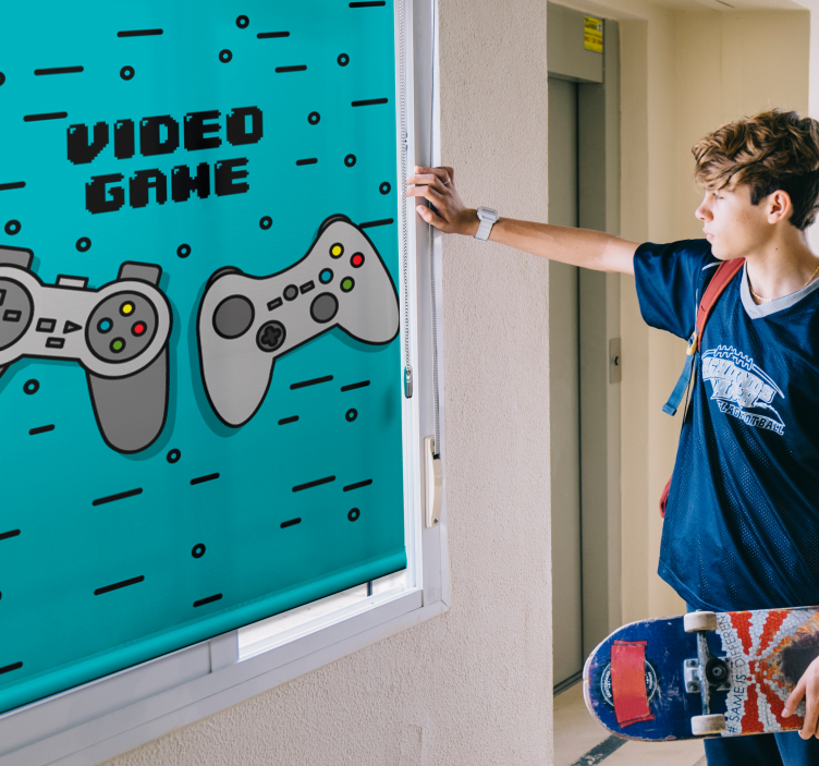 Duas cortinas de rolo geek retro controladores - TenStickers