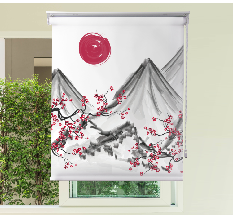 Pintura cega para o sol vermelho estilo japonês - TenStickers